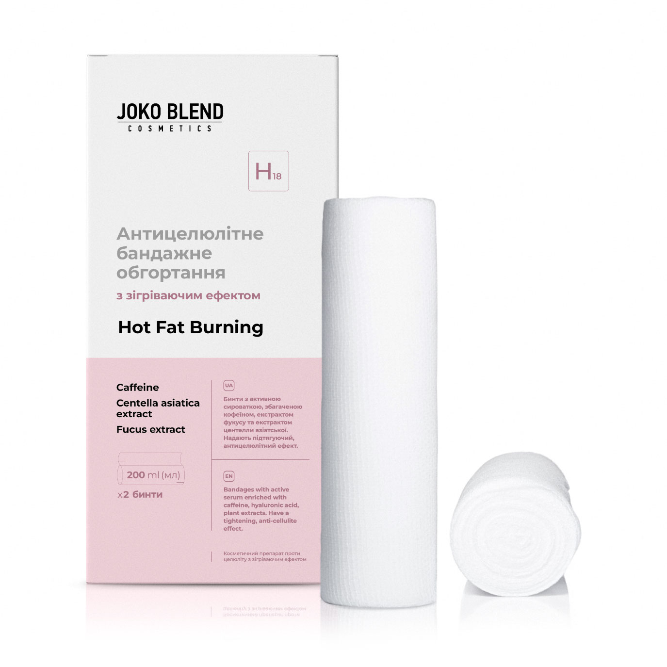 Антицелюлітне бандажне обгортання Joko Blend Hot Fat Burning з зігрівальним ефектом, 2*200 мл